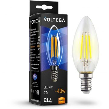 Лампа Voltega (Вольтега) филаментная диммируемая Candle dim E14 5W 3000K 8460