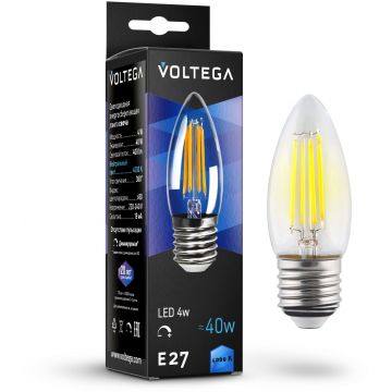 Лампа Voltega (Вольтега) филаментная диммируемая Candle dim E27 5W 4000K 8463