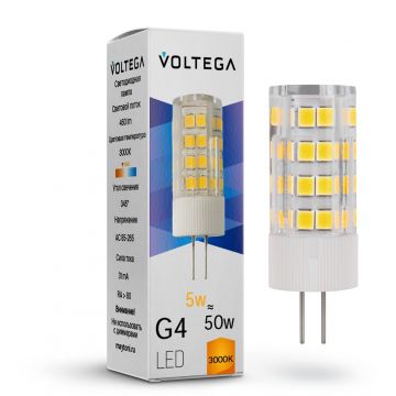 Лампа Voltega (Вольтега) светодиодная G4 5W, 460 Lm, 3000K, 220V IP20 Capsule G4 7183