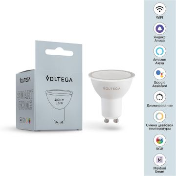 Светодиодная диммируемая лампа Voltega (Вольтега) WI-FI GU10 5,5W RGB VG 2426