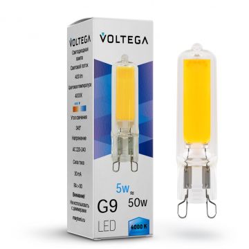 Лампа Voltega (Вольтега) светодиодная G9 5W, 400 Lm, 4000K, 220V IP20 Capsule G9 7182