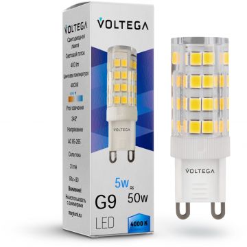 Лампа Voltega (Вольтега) светодиодная G9 5W, 460 Lm, 4000K, 220V IP20 Capsule G9 7186