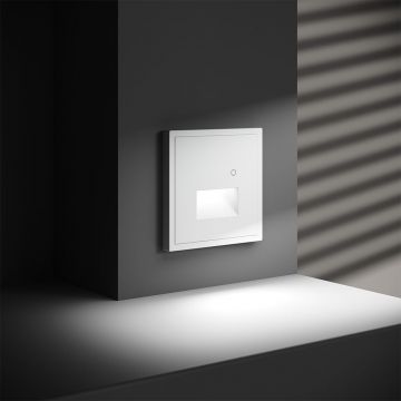 Подсветка светодиодная встраиваемая Voltum (Вольтум) S70 с датчиком, (белый матовый) VLS070702