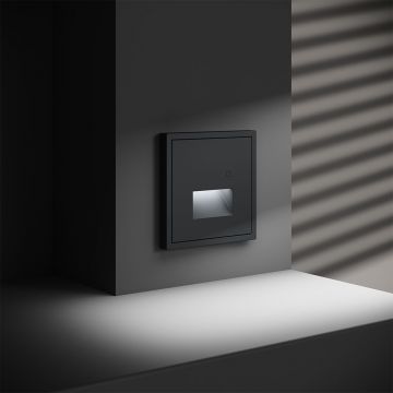 Подсветка светодиодная встраиваемая Voltum (Вольтум) S70 с датчиком, (графит) VLS070707