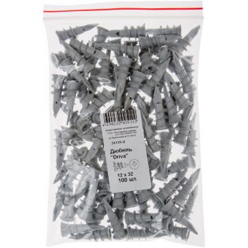 Дюбель Хват (Hvat) Driva 12х32 мм 100 шт, 24125-0