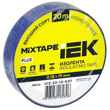 Изолента ИЭК ПВХ 0.18х19мм синий (рул.20м) IEK UIZ-20-10-K07