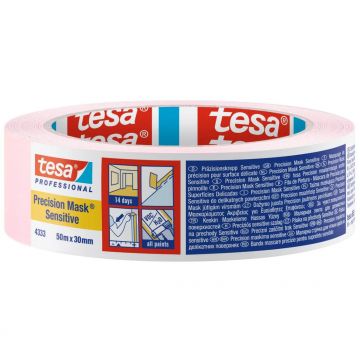 Лента малярная Tesa Professional для чётких краёв 25 мм х 50 м розовая (4333) Лента малярная Tesa Professional для чётких краёв 25 мм х 50 м розовая (4333)
