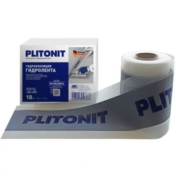 Лента для гидроизоляции Plitonit (Плитонит) ГидроЛента 12 см х 200 м