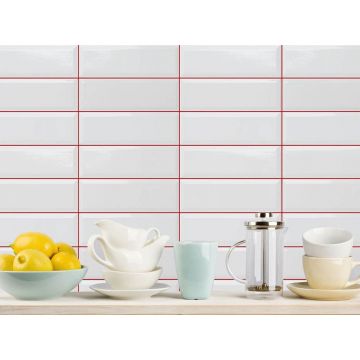 Керамическая плитка Absolut Keramika (Абсолют Керамика) Monocolor Biselado Brillo Blanco 10x30 см