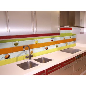 Керамическая плитка Absolut Keramika (Абсолют Керамика) Monocolor Biselado Brillo Burdeos 10x30 см