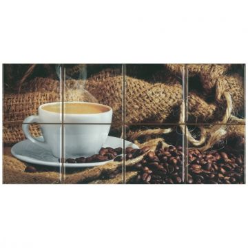 Декор Абсолют Керамика Monocolor Biselado 10x10 20х40 см белый, коричневый глянцевая ABC0000040, Composicion Brasil 20x40, Absolut Keramika