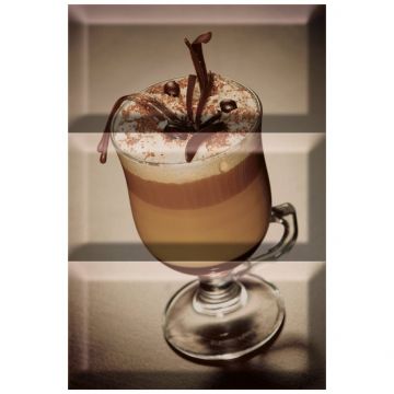 Декор Абсолют Керамика Monocolor Biselado 10х20 20х30 см коричневый глянцевая ABC0000073, Coffee Capuccino Negro, Absolut Keramika