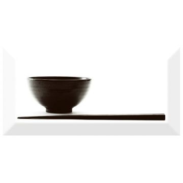 Декор Абсолют Керамика Monocolor Biselado 10х20 см черно-белый глянцевая ABC0000083, Decor Japan Tea 02 C, Absolut Keramika