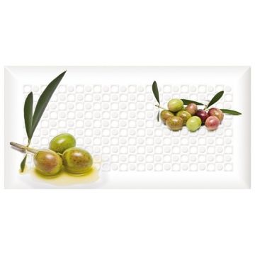 Декор Абсолют Керамика Monocolor Biselado 10х20 см разноцветный глянцевая ABC0000088, Decor Olives 05 С, Absolut Keramika