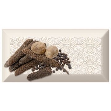 Декор Абсолют Керамика Monocolor Biselado 10х20 см глянцевая, ABC0000089, Decor Spices 04 A, Absolut Keramika