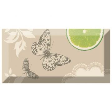 Декор Абсолют Керамика Monocolor Biselado 10х20 см зеленый глянцевая ABC0000095, Decor Vintage 02, Absolut Keramika