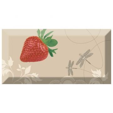 Декор Абсолют Керамика Monocolor Biselado 10х20 10х20 см красный, серый глянцевая Decor Vintage 03, ABC0000096, Absolut Keramika