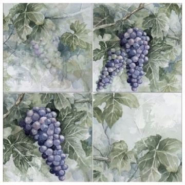 Декор Абсолют Керамика Monocolor Milano 10х10 см разноцветный глянцевая ABC0000139, Set Acuarela Uvas A, Absolut Keramika