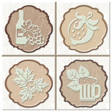 Декор Абсолют Керамика Monocolor Milano 10х10 см кремовый глянцевая ABC0000141, Set Autumn Fosker B, Absolut Keramika
