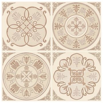 Декор Абсолют Керамика Monocolor Milano 10х10 см кремовый глянцевый ABC0000142, Set Chalet (4pzs) 10x10, Absolut Keramika
