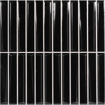 Керамическая плитка Monopole (Монополе) Melody Black глянцевая 20x20 см, 85685