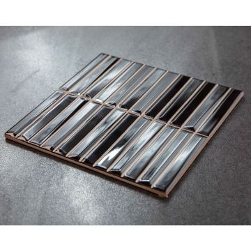 Керамическая плитка Monopole (Монополе) Melody Black глянцевая 20x20 см, 85685