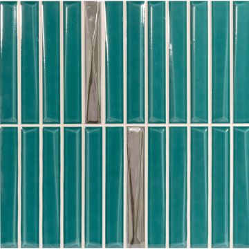 Декор Monopole (Монополе) Melody Turquoise Silver глянцевый 20x20 см, 85848