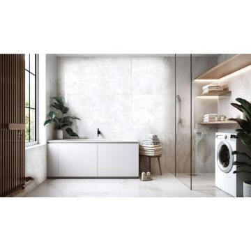 Керамогранит Realistik (Реалистик) Coin white glossy 60x60 см, глянцевый