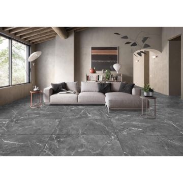 Керамогранит Realistik (Реалистик) Shadow dark grey polished 60x60 см