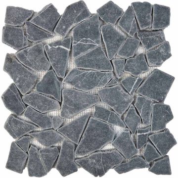 Мозаика Pixmosaic (Пиксмозаик) Мрамор Nero Marquna 30,5х30,5 см (PIX260)