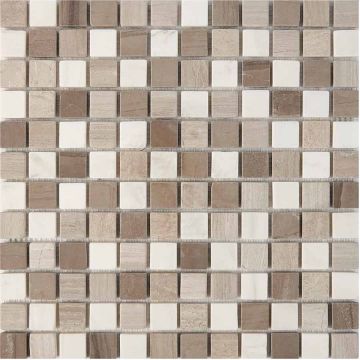 Мозаика Pixmosaic (Пиксмозаик) Мрамор White Wooden, Dolomiti Bianco, Athens Grey 30,5х30,5 см (PIX279)