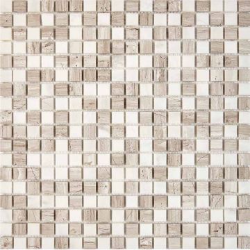Мозаика Pixmosaic (Пиксмозаик) Мрамор White Wooden, Dolomiti Bianco 30,5х30,5 см (PIX280)