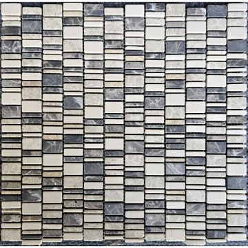 Мозаика Pixmosaic (Пиксмозаик) Мрамор Cream Nova,Dark Emperador,Light Emperador матовая 31х30,7 см (PIX319)