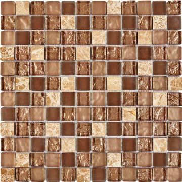Мозаика Pixmosaic (Пиксмозаик) из мрамора и стекла 30х30 см (PIX 722)
