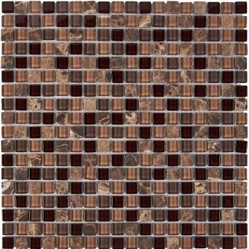 Мозаика Pixmosaic (Пиксмозаик) из мрамора и стекла 30х30 см (PIX 738)