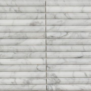Мозаика Pixmosaic (Пиксмозаик) из мрамора Bianco Carrara, Convex 30х30,5 см (PIX342)