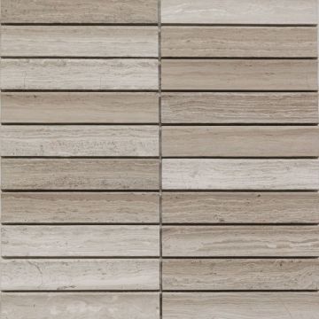 Мозаика Pixmosaic (Пиксмозаик) из мрамора White Wooden, Concave 30,5х31,8 см (PIX347)