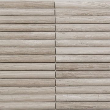 Мозаика Pixmosaic (Пиксмозаик) из мрамора White Wooden, Convex 30х30,5 см (PIX348)