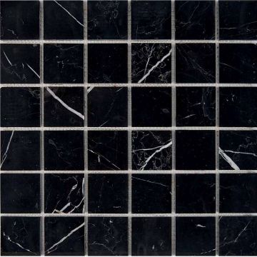 Мозаика Pixmosaic (Пиксмозаик) Мрамор Nero Marquna 30,5х30,5 см (PIX246)