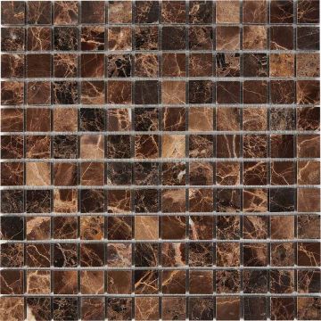 Мозаика Pixmosaic (Пиксмозаик) Мрамор Dark Emperador 30,5х30,5 см (PIX217)