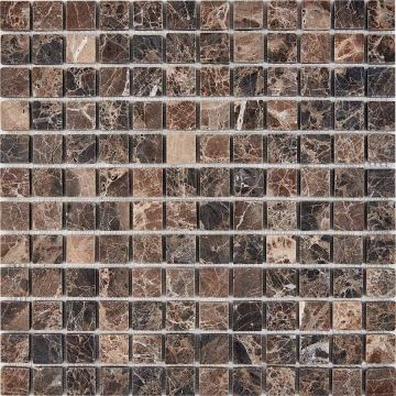 Мозаика Pixmosaic (Пиксмозаик) Мрамор Dark Emperador 30,5х30,5 см (PIX220)