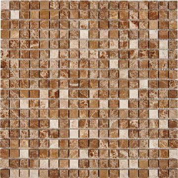 Мозаика Pixmosaic (Пиксмозаик) Мрамор Light Emperador 30,5х30,5 см (PIX221)