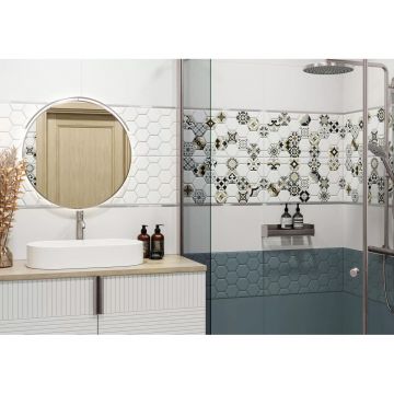 Плитка настенная New Trend (Нью Тренд) Edelweiss Hexagon White 300х600х9 WT36EDW15