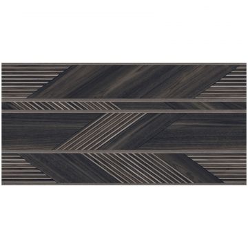 Керамогранит Инфинити Керамика Hazzel Wood 120х60 см черный матовая, рельефная, ректификат, Infinity Ceramica