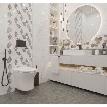 Керамическая плитка Primavera (Примавера) Дамон Белый 30х60 см ТР3628А