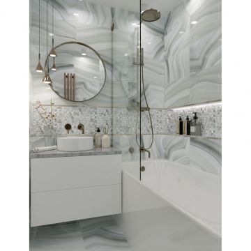 Керамическая плитка Primavera (Примавера) Селена Серый Рельеф 30х60 см ТР3664НY