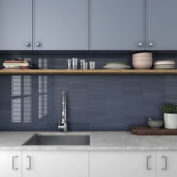 Керамическая плитка Equipe Arrow blue velvet 5х25 см