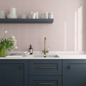 Керамическая плитка Equipe (Эквип) Costa nova pink stony glossy 5х20 см, глянцевая