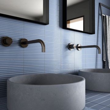 Настенная плитка Equipe (Эквип) Costa Nova Banyan Blue Glossy 5x20 см, глянцевая