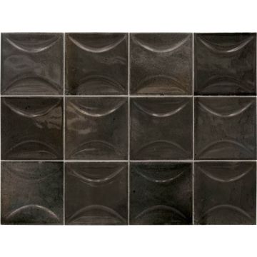 Настенная плитка Equipe (Эквип) Hanoi Arco Black Ash 10x10 см